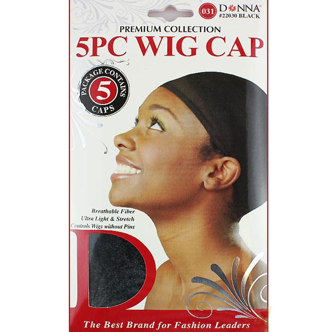 Donna Collection Black 5pcs Wig Cap #22030