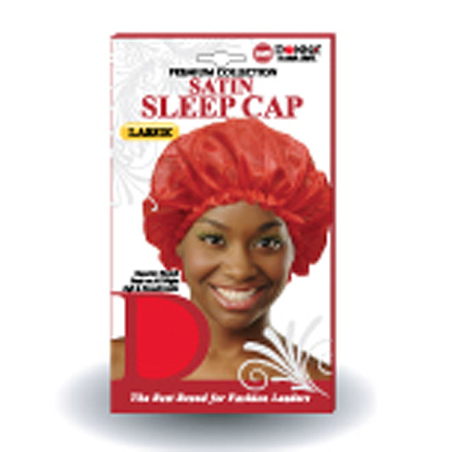 Donna Collection Black Satin Sleep Cap LG #11010