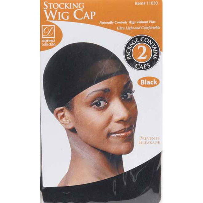 Donna Collection Black Stocking Wig Cap #11030