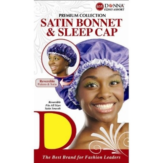 Donna Collection Satin Bonnet & Sleep Cap Black #22016
