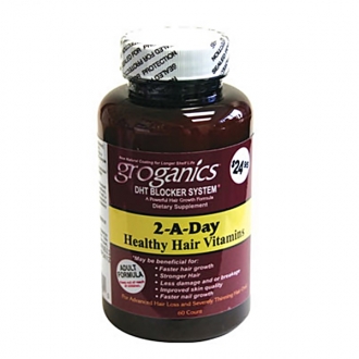 Groganics 2-A-Day Healty Hair VITAMINS 60Count