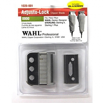 Wahl Professional 3-Hole Adjusto Lock 0000 Clipper Blade w/ Oil Screws