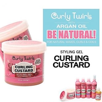 Curly Twirls Styling Gel with Argan oil Curling Custard 12oz