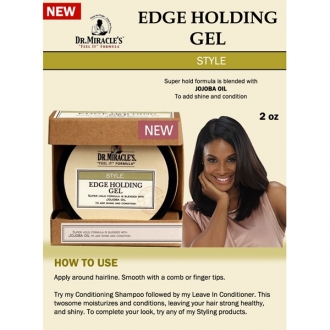 Dr.Miracle's Edge Holding Gel w/ Jojoba Oil for Hair Shine & Condition 2oz